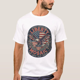 Liberty Mosaik Patriotisch Patriotisches Mosaik Vi T-Shirt