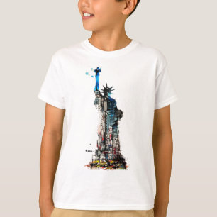 Liberty New York City Travel Liebe Watercolor T-Shirt