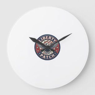 Liberty Patch Patriotischer Aufnäher Stickerei Große Wanduhr