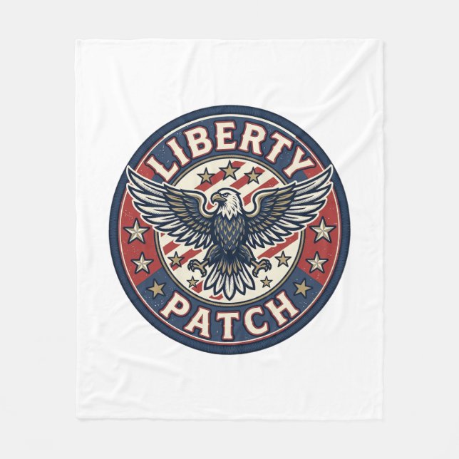 Liberty Patch Patriotischer Stickerei-Patch Fleecedecke (Vorderseite)