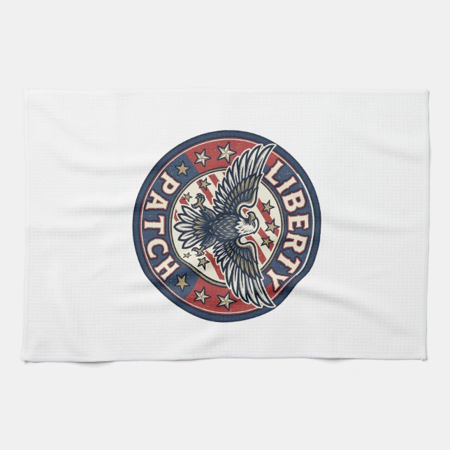 Liberty Patch Patriotischer Stickerei-Patch Geschirrtuch (Horizontal)