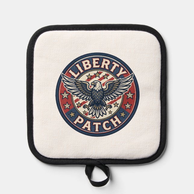 Liberty Patch Patriotischer Stickerei-Patch Topflappen (Vorderseite)