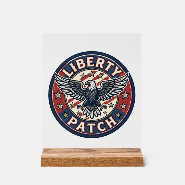 Liberty Patch Patriotisches Patch Stickerei Acrylschild (Vorderseite)