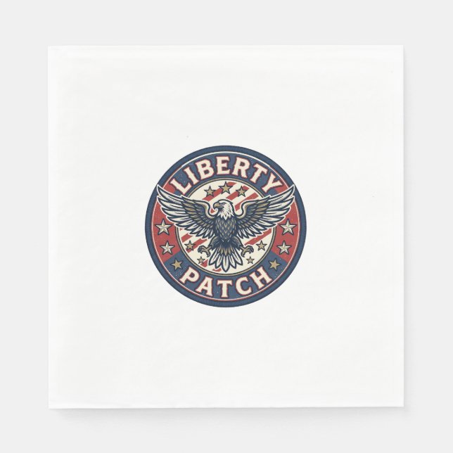 Liberty Patch Patriotisches Patch Stickerei Serviette (Vorderseite)