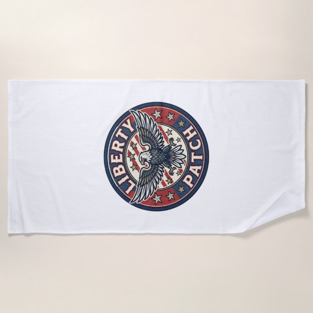 Liberty Patch Patriotisches Patch Stickerei Strandtuch (Vorderseite)