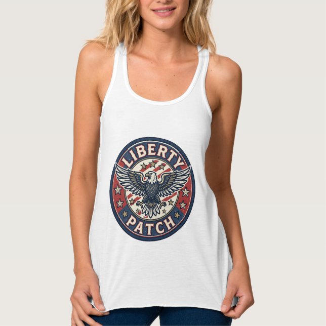 Liberty Patch Patriotisches Patch Stickerei Tank Top (Vorderseite)