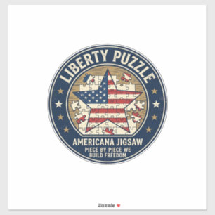 Liberty Puzzle Patriotisches Patriotisches Puzzle Aufkleber