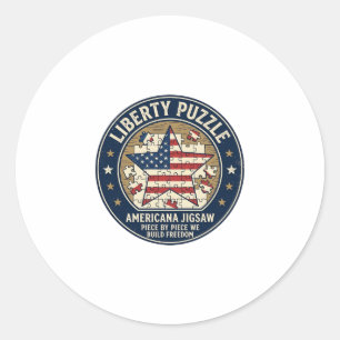 Liberty Puzzle Patriotisches Patriotisches Puzzle  Runder Aufkleber