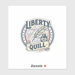 Liberty Quill Patriotischer Patriotischer Quill Ti Aufkleber