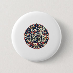Liberty Radfahren Patriotisch Patriotisch Radfahre Button