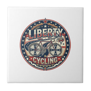 Liberty Radfahren Patriotisch Patriotisch Radfahre Fliese