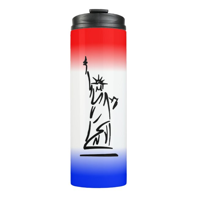 Liberty Red Blue Stripe Thermosbecher (Vorderseite)