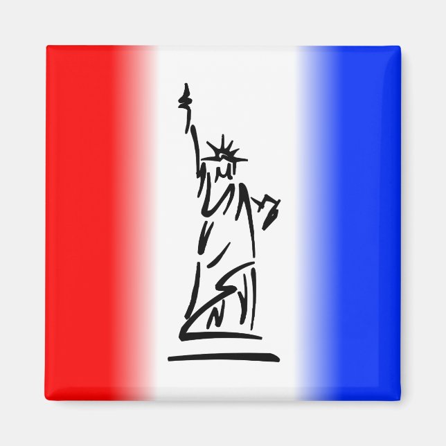 Liberty Red White Stripe Magnet (Vorne)