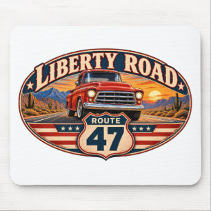 Liberty Road Route 47 Vintage Pickup Mousepad