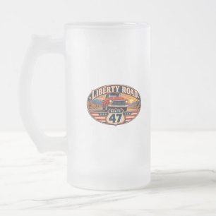 Liberty Road Route 47 Zweiseitig Mattglas Bierglas