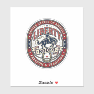 Liberty Rodeo Patriotisch Patriotisches Rodeo West Aufkleber