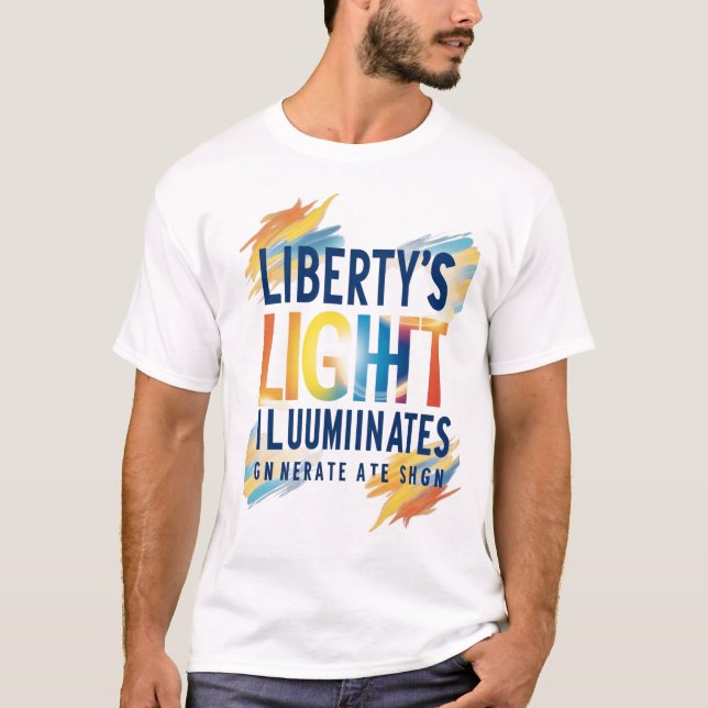 Liberty’s Light Illuminates – Modern Inspiration  T-Shirt (Vorderseite)