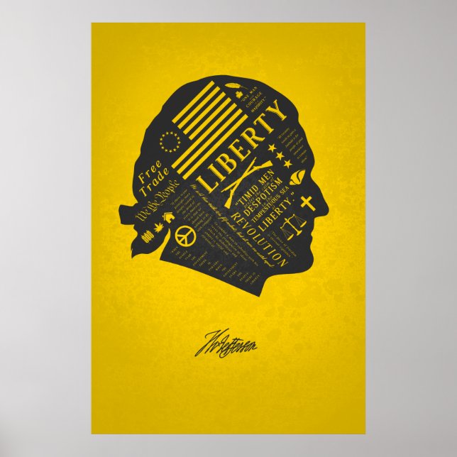 LIBERTY SERIES - Thomas Jefferson Abstrakt Thought Poster (Vorne)