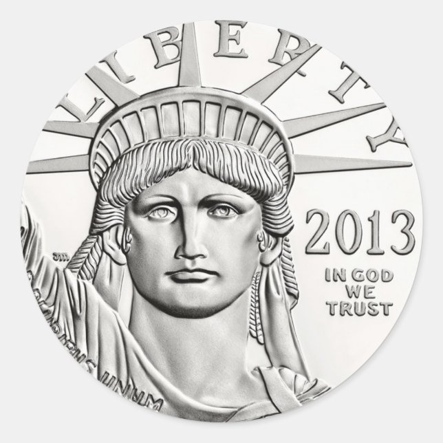 Liberty Silver Dollar Runder Aufkleber (Vorderseite)