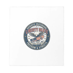 Liberty Skate Patriotisches Patriotes Skateboard V Notizblock