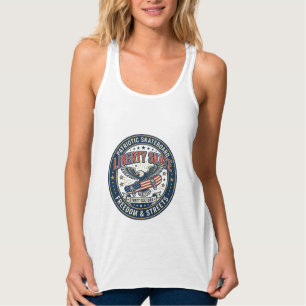 Liberty Skate Patriotisches Patriotes Skateboard V Tank Top