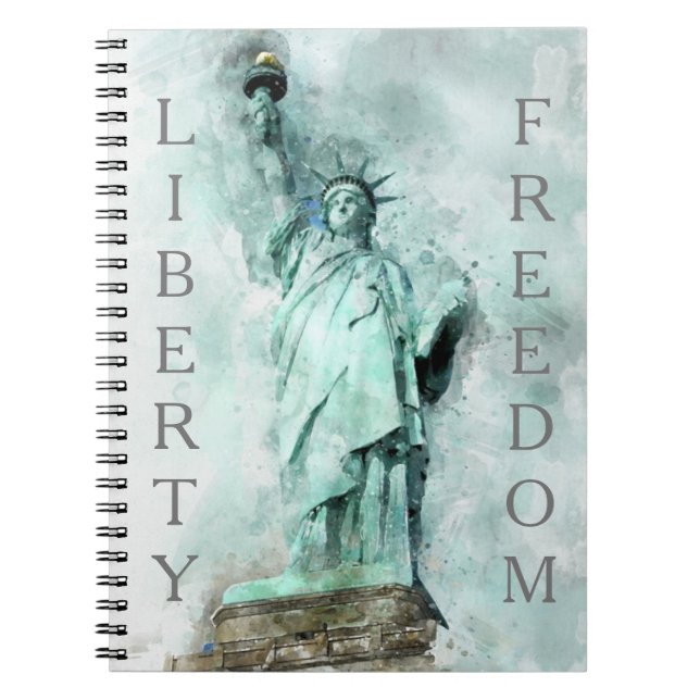 Liberty Spiral-gebundene Notebook-Statue Notizblock (Vorderseite)