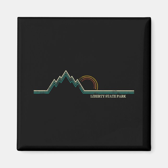 Liberty State Park New Jersey Mountain Retro  Magnet (Vorne)