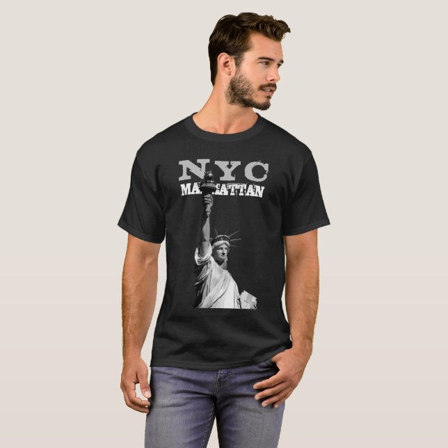 Liberty Statue New York Nyc Manhattan Men's T-Shirt (Vorne ganz)