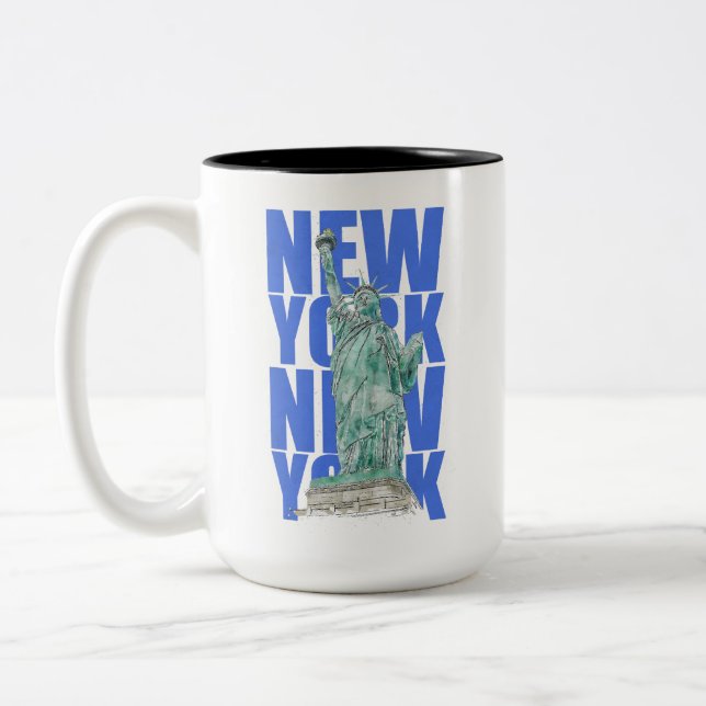 Liberty Statue New York Zweifarbige Tasse (Links)