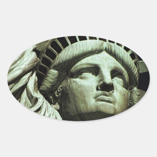 Liberty-Staue Ovaler Aufkleber (Vorderseite)