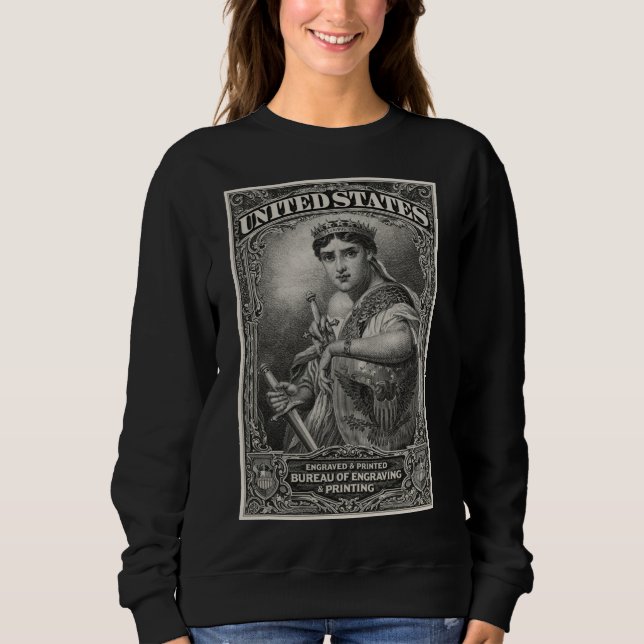Liberty-Stich von 50-Dollar-B.-Franklin-Note Sweatshirt (Vorderseite)