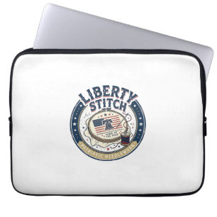 Liberty Stitch Patriotische Stickerei Nadel Laptopschutzhülle