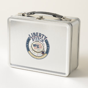 Liberty Stitch Patriotische Stickerei Nadel Metall Brotdose