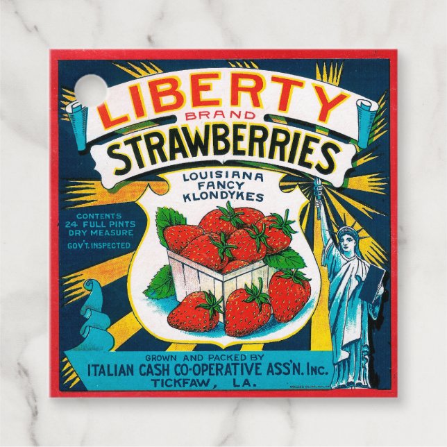 Liberty Strawberries Geschenkanhänger (Vorderseite)
