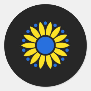 Liberty Ukraine Foundation Druck mit der Blume O Runder Aufkleber