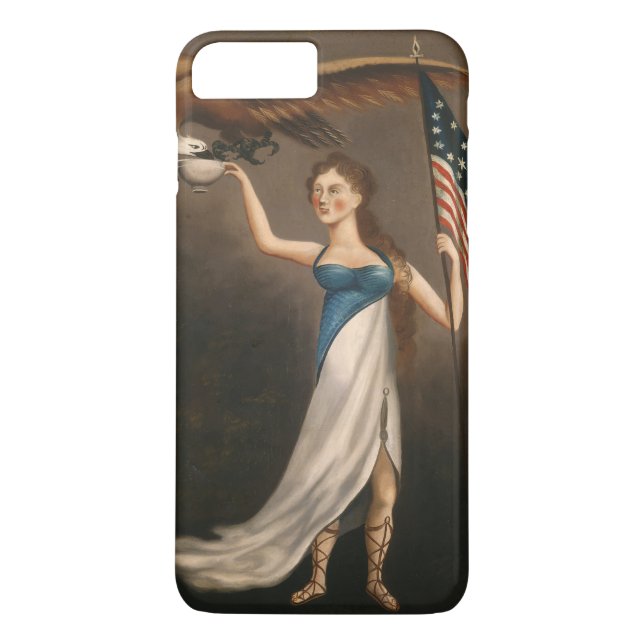 Liberty Woman Eagle American Flag USA Case-Mate iPhone Hülle (Rückseite)