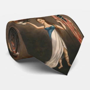 Liberty Woman Eagle American Flag USA Freiheit Krawatte