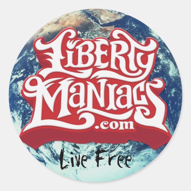 LibertyManiacs.com Runder Aufkleber (Vorderseite)