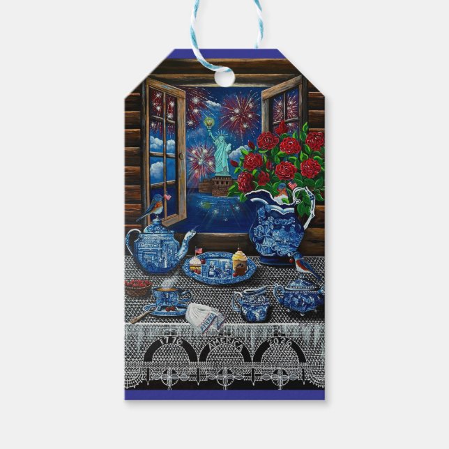 Libertys Teestundenfreude! Geschenkanhänger (Vorderseite)