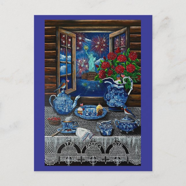 Libertys Teestundenfreude! Postkarte (Vorderseite)