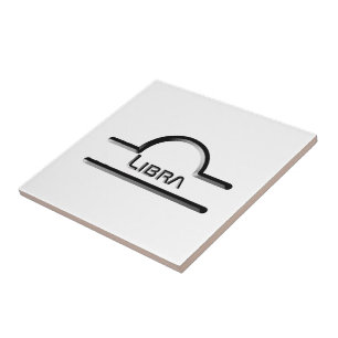 LIBRA, abstrakte Gestaltung des Zodiakzeichens, Fliese