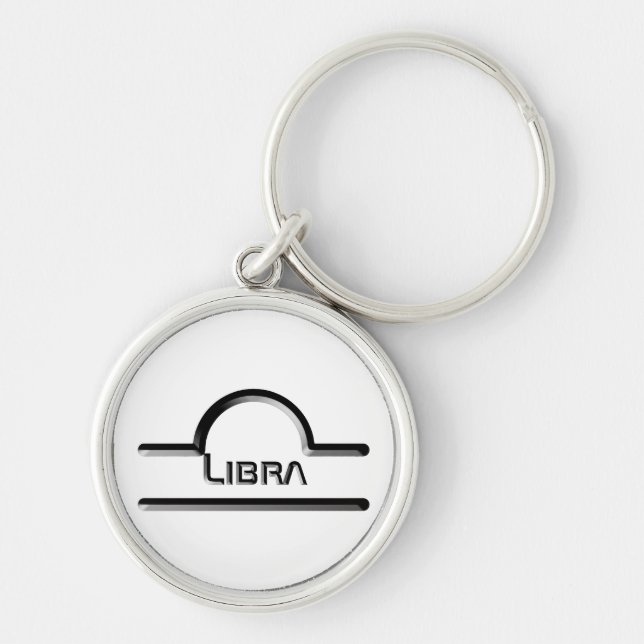 Libra, abstraktes Design des odiakischen Zeichens Schlüsselanhänger (Vorne)