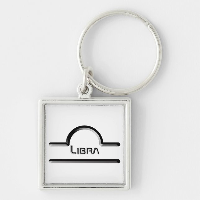 Libra, abstraktes Design des odiakischen Zeichens Schlüsselanhänger (Vorne)