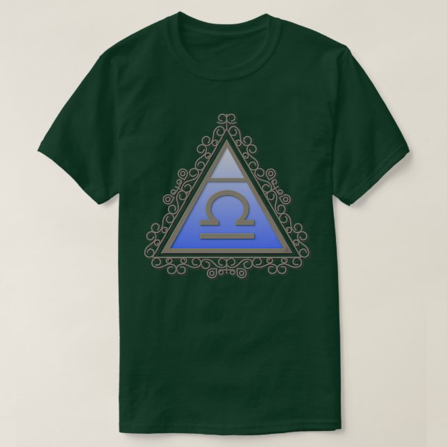 Libra Air Sign Filigree Astrologie Zodiac Symbol T-Shirt (Design vorne)