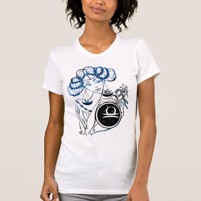 Libra Art Deco Lady T-Shirt (Vorderseite)