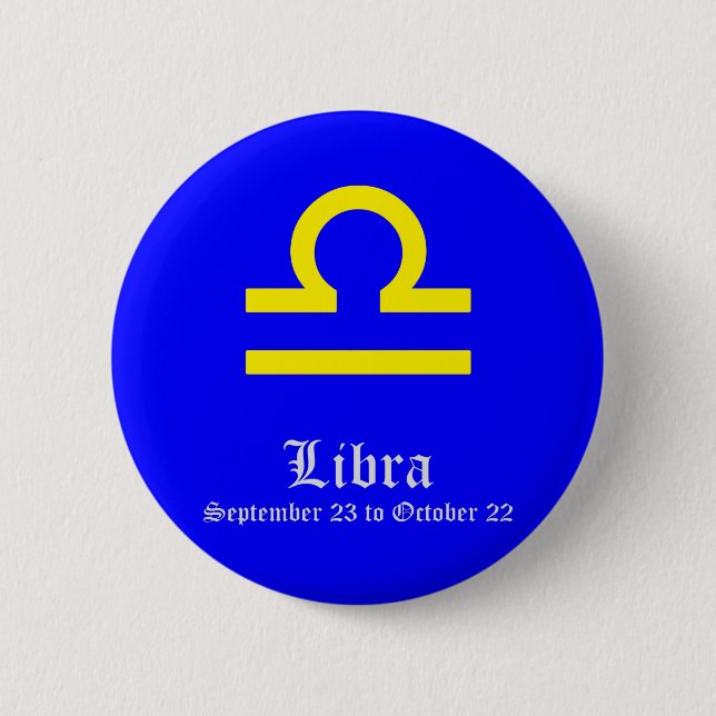 LIBRA ASTROLOGIC SIGN, SYMBOL ZODIAC BUTTON (Vorderseite)