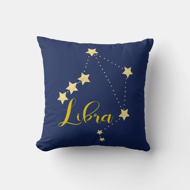 Libra Astrologie mit Sternkonstellation Kissen (Vorderseite)