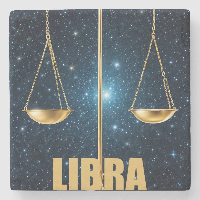 Libra-Astrologie Steinuntersetzer (Vorderseite)