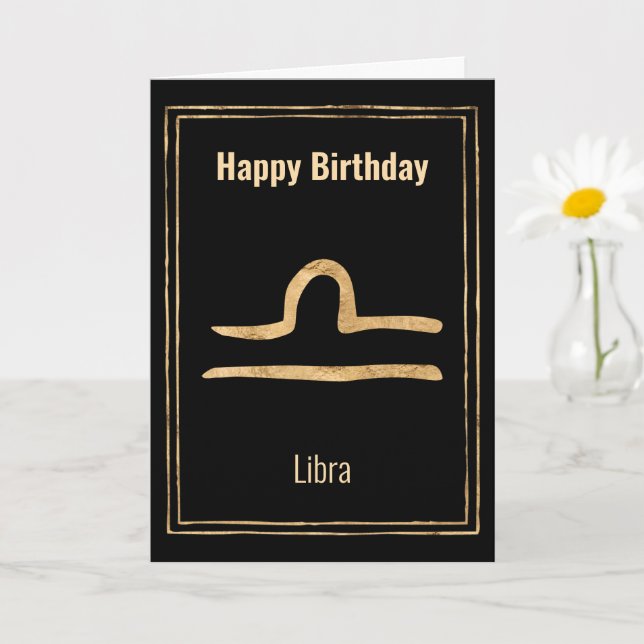 Libra Astrologie Sternzeichen zodiac Happy Birthda Karte (Kleine Pflanze)