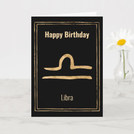 Libra Astrologie Sternzeichen zodiac Happy Birthda Karte